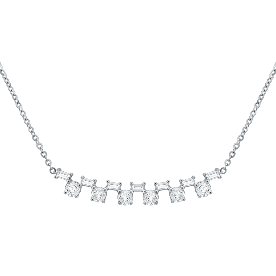 Keindahan Perhiasan Berlian Mewah di dalam Curved Cluster Pendant